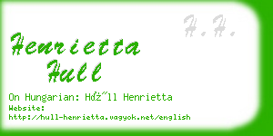 henrietta hull business card